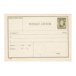 1939 CPL 2c - podací lístok na telegram, Andrej Hlinka, Slovenský štát
