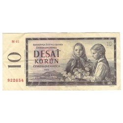 10 Kčs 1960, M 41, bankovka, Československo, F