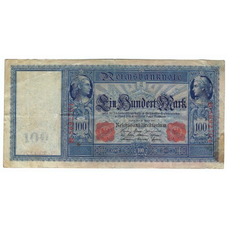 100 000 mark, Reichsbanknote, 1910, B, Nemecko, VG
