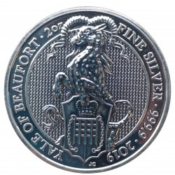 5 pounds, 2019, 2oz, fine silver 9999, Yale of Beaufort , PROOF, investičná minca