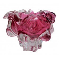 Ružový popolník, hutné sklo