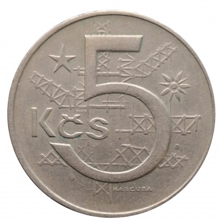 5 koruna 1966 b, variant veľké číslice "66", Československo 1960 - 1990