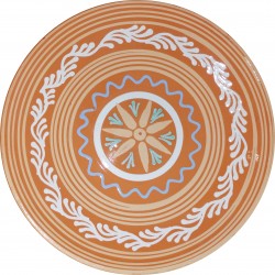 Veľký hnedý tanier, pozdišovská keramika