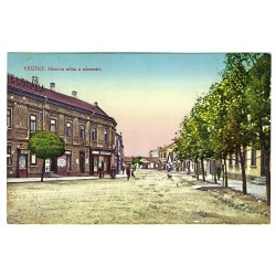 1928, Vrútky, Husova ulica a námestie, pohľadnica, Československo