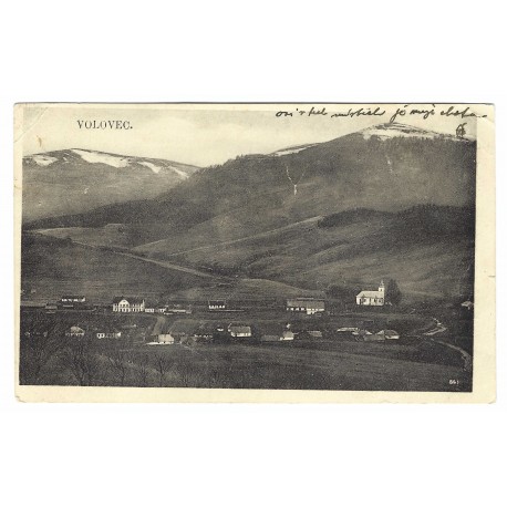 1929, Volovec, čiernobiela pohľadnica, dvojjazyčná pečiatka, Československo