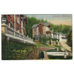 1922 - Stoószfürdő - Részlet kép (Kúpele Štós - detailný záber), Cenzurované, kolorovaná pohľadnica, Československo