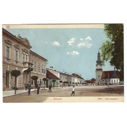 1891 - Zólyom, Főtér - Kath. templom, Zvolen, kolorovaná pohľadnica, Rakúsko Uhorsko