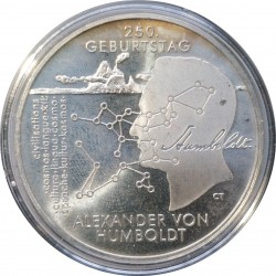 2019 F - 20 euro, 200th anniversary of the birth of Alexander von Humboldt, BK, Ag 925/1000, Nemecko