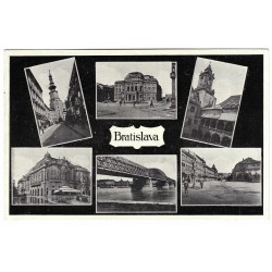 1937 - Bratislava, príležitostná pečiatka, autopošta, viacokienková čiernobiela pohľadnica, Československo