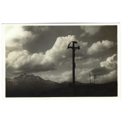 Vysoké Tatry, Búrkové mraky, čiernobiela fotopohľadnica, Československo