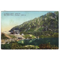 1913 - A Magas Tátra, Halas-tó, Vysoké Tatry, kolorovaná pohľadnica, Rakúsko Uhorsko