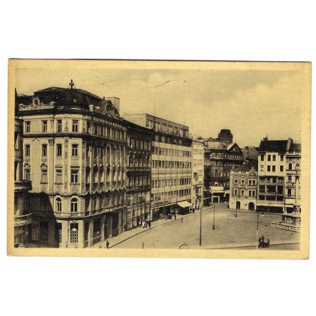 1952 - Brno, Námestie slobody, čiernobiela fotopohľadnica, Československo