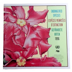 Endangered Species 1996, Annual Collection, kniha so známkami, ohrozené druhy rastlín, OSN