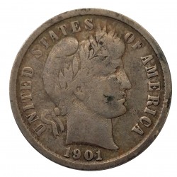 1901 - 1 dime, striebro, USA