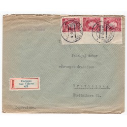 18. XI. 1941 Dubnica nad Váhom, doporučene, celistvosť, Slovenský štát