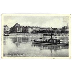 1937 - Bratislava, Vajanského nábrežie, čiernobiela fotopohľadnica, Československo