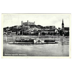 1934 - Bratislava, podhradie, OREL, čiernobiela fotopohľadnica, Československo
