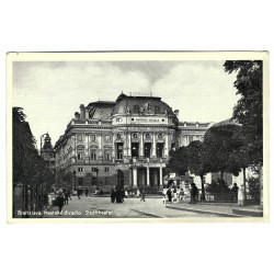 1934 - Bratislava, městské divadlo, čiernobiela fotopohľadnica, Československo