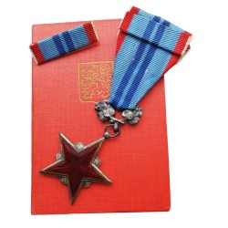 Řád rudé hvězdy práce, I. vydanie, 2 x stužka, preukaz, striebro, Československo