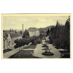 1934 - Bardejovské kúpele, kúpeľný dom, čiernobiela fotopohľadnica, Československo