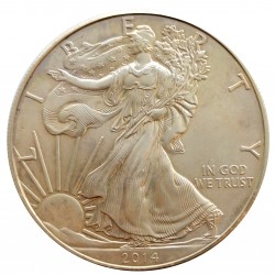 2014 silver dollar, 1 OZ. fine silver, investičná minca, striebro, USA