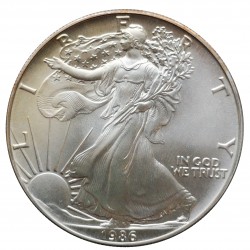 1986 silver dollar, 1 OZ. fine silver, investičná minca, striebro, USA