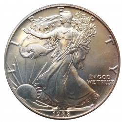 1988 silver dollar, 1 OZ. fine silver, investičná minca, striebro, USA