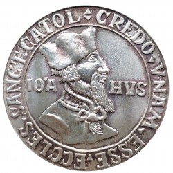 1980 - Ján Hus, ČNS pobočka Tábor, AR medaila, Ag 900/1000, punc, Mincovňa Kremnica, Československo