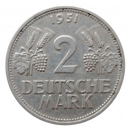1951 G - 2 mark, Karlsruhe, Bundesrepublik Deutschland, Nemecko