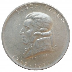 1932 - 2 schilling, Joseph Haydn, Ag 640/1000, 12,00 g, Rakúsko