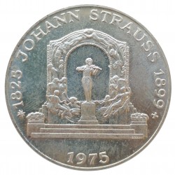 100 schilling 1975, Johann Strauss, Ag 640/1000, 24,00 g, Rakúsko