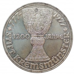 100 schilling 1977, Kremsmunster Monastery, Ag 640/1000, 24,00 g, Rakúsko