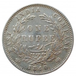 1 rupee 1840, Ag 917/1000, 11,57 g, East India Company, India - British