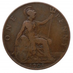1 penny 1908, Edward VII., Great Britain