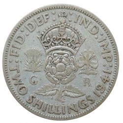 2 schillings 1941, Ag 500/1000, 11,30 g, George VI., Great Britain