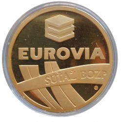 EUROVIA, súťaž BOZP, pozlátená, jednostranná medaila, PROOF, Slovenská republika