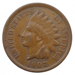 1 cent 1907 bronz, indián, USA