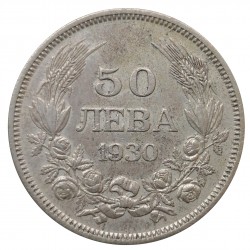 50 leva 1930 BP, Boris III., Ag 500/1000, 10,00 g, Bulharsko