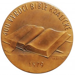 1979 - 400. výročí Biblie Kralické, M. Kužel, AE medaila, Československo