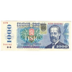 1 000 Sk/Kčs 1985, C 70, SR kolok, bankovka, Slovenská republika, VF