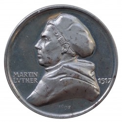 1917 - Martin Luther, železo, AE medaila, Nemecko