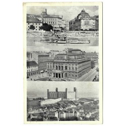 1937 - Bratislava, tri pohľady, rotoražec, čiernobiela fotopohľadnica, Československo