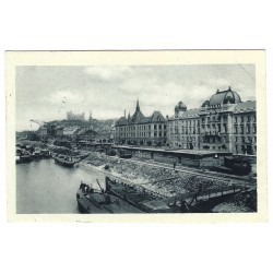 1928 - Bratislava, breh Dunaja, čiernobiela pohľadnica, Československo