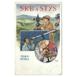 1938 - SRV a ŠTYS, česká optika, maľovaná pohľadnica, Československo