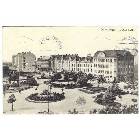 1929 - Pardubice, rotoražec, čiernobiela pohľadnica, Československo