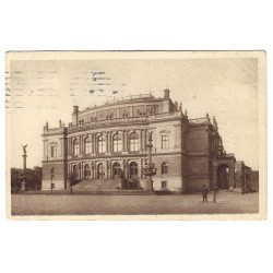 1926 - Praha, budova Nár. zhromáždenia, rotoražec, čiernobiela pohľadnica, Československo
