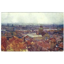 1926 - Praha, celkový pohľad, kolorovaná pohľadnica, Československo