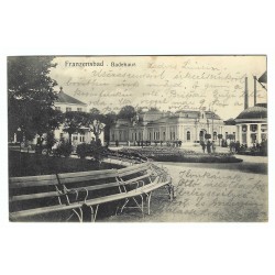 Franzenbad, Badehaus, čiernobiela pohľadnica, Československo