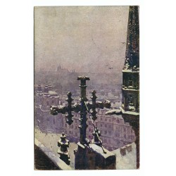 1920 - Praha, vyhlídka s Týna, kolorovaná pohľadnica, Československo