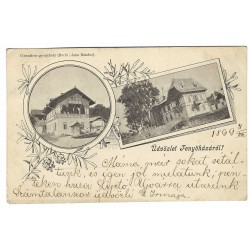 1899 - Üdvözlet Fenyöházáról, Ľubochňa, čiernobiela viacokienková pohľadnica, Rakúsko Uhorsko